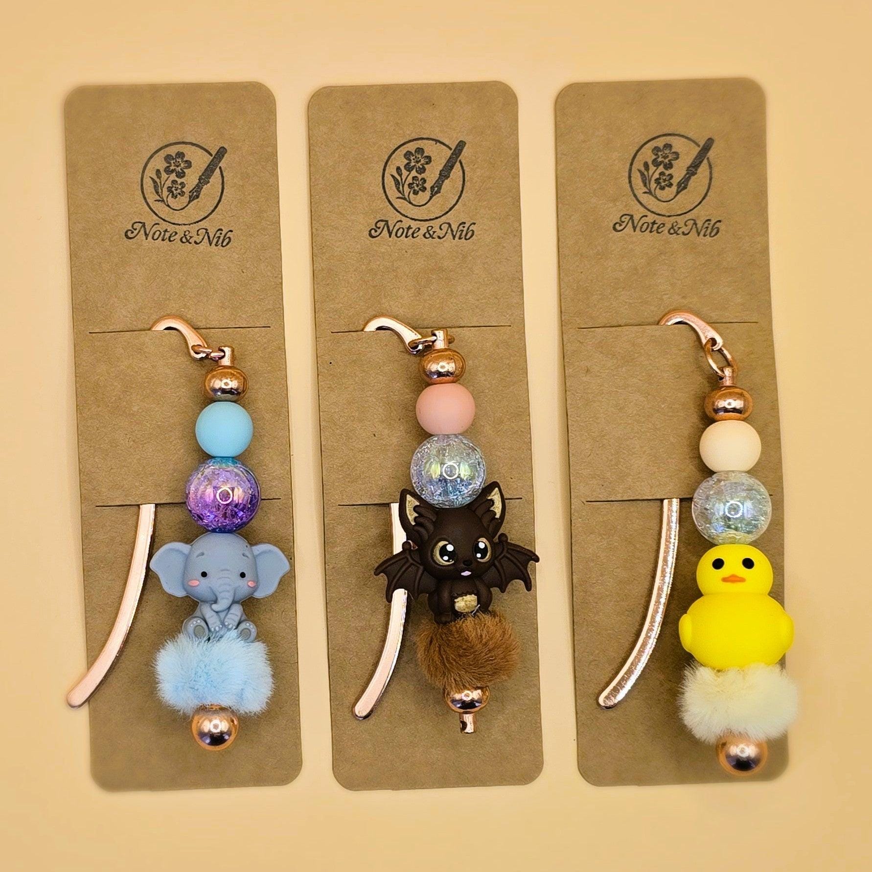 Animal Charm Metal Bookmarks - Note and Nib