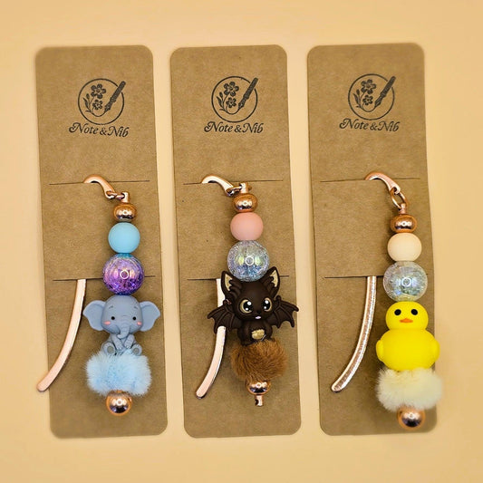 Animal Charm Metal Bookmarks - Note and Nib