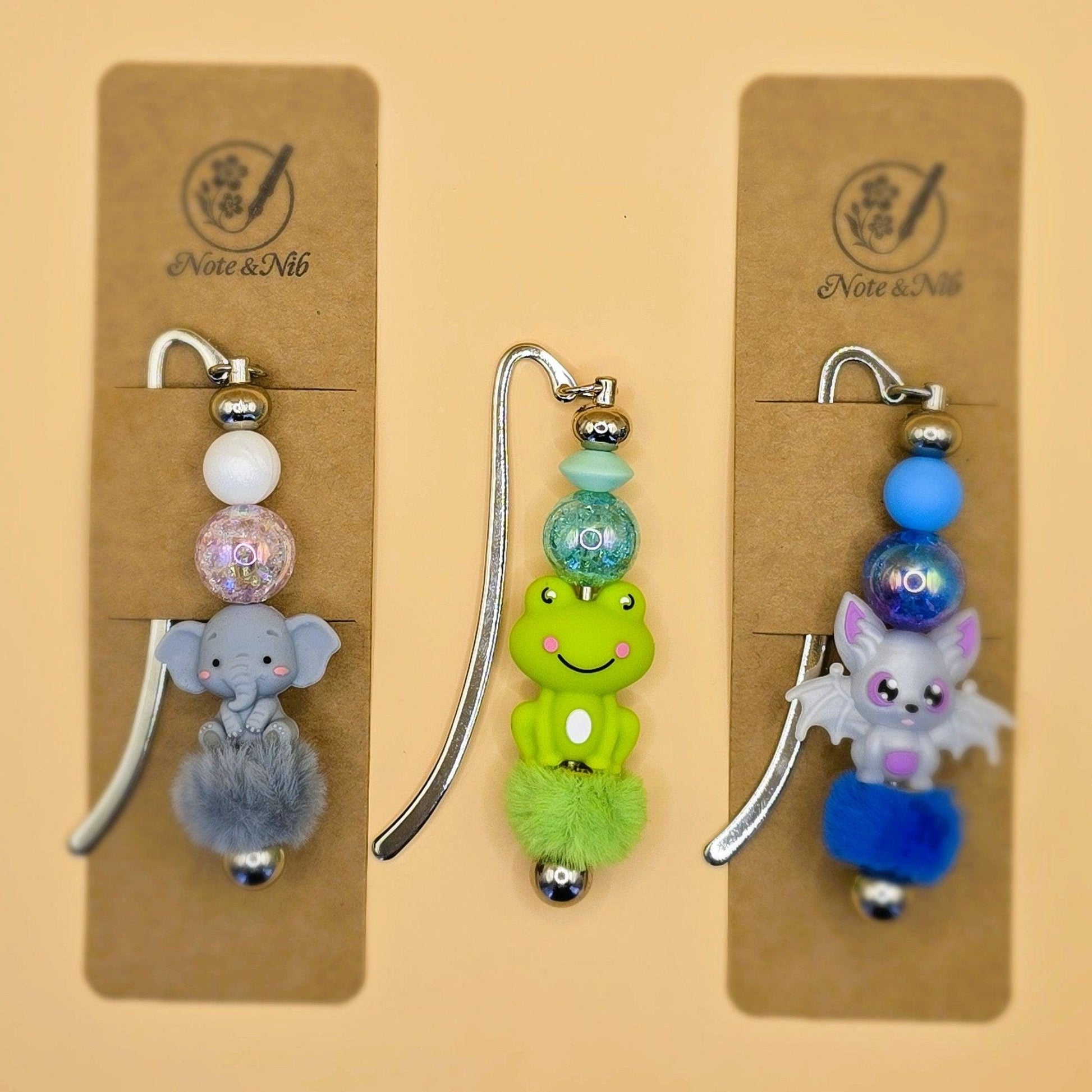 Animal Charm Metal Bookmarks - Note and Nib