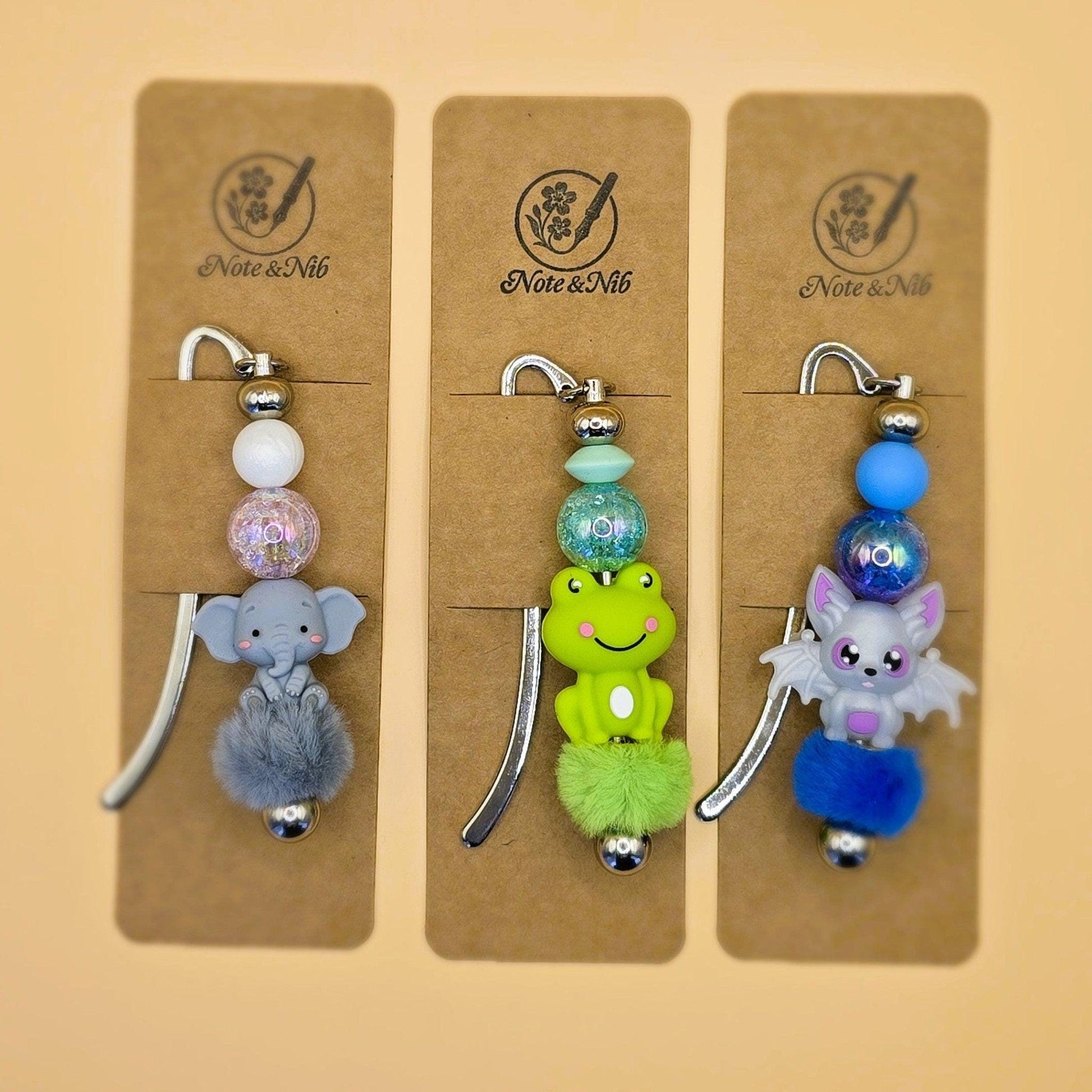 Animal Charm Metal Bookmarks - Note and Nib