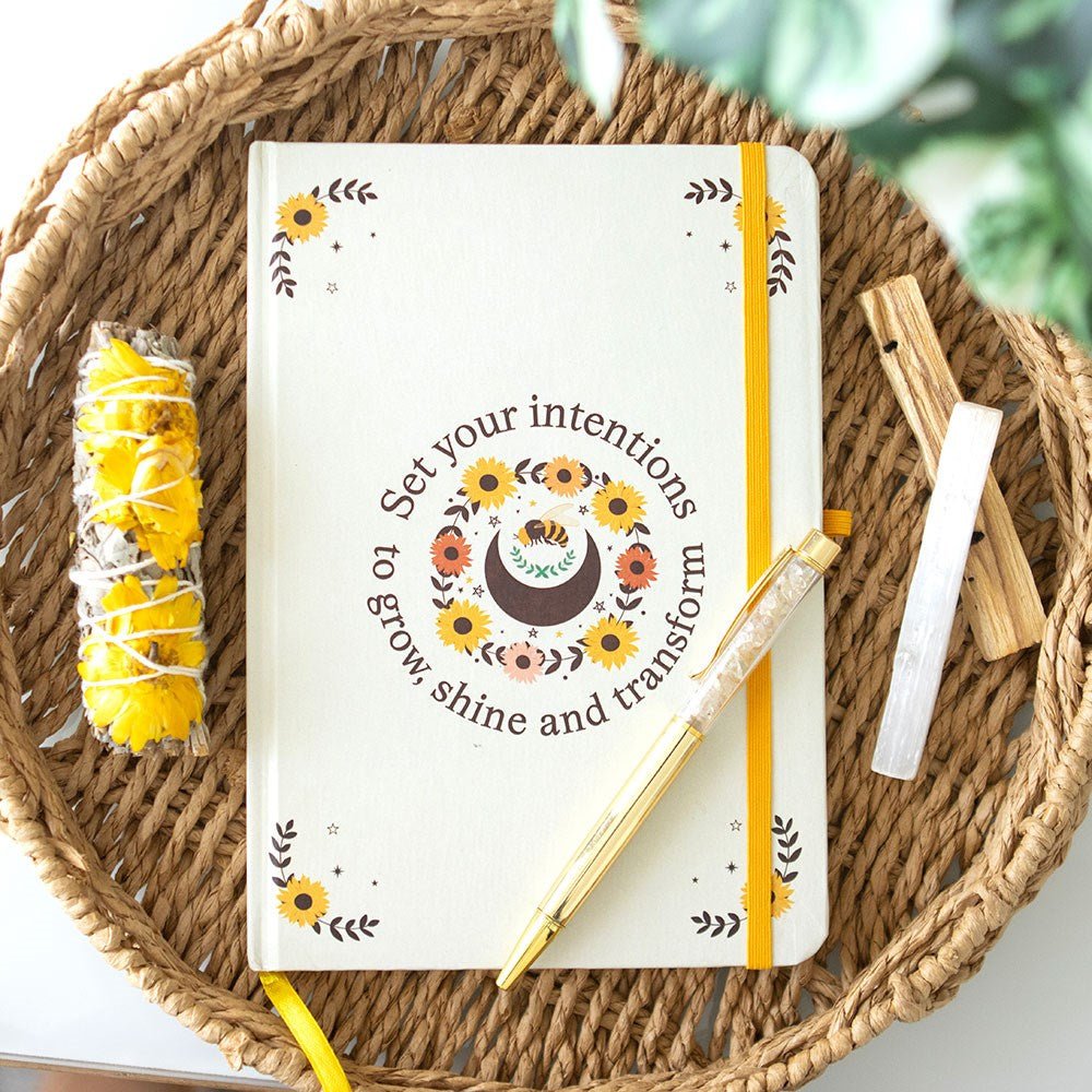 Bee Radiant Intention Journal with Citrine Pen - Note and Nib