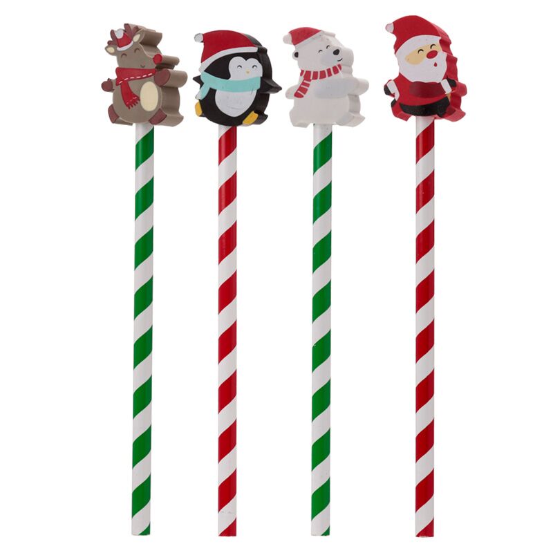 Christmas Characters Pencil with Eraser Topper - Note and Nib