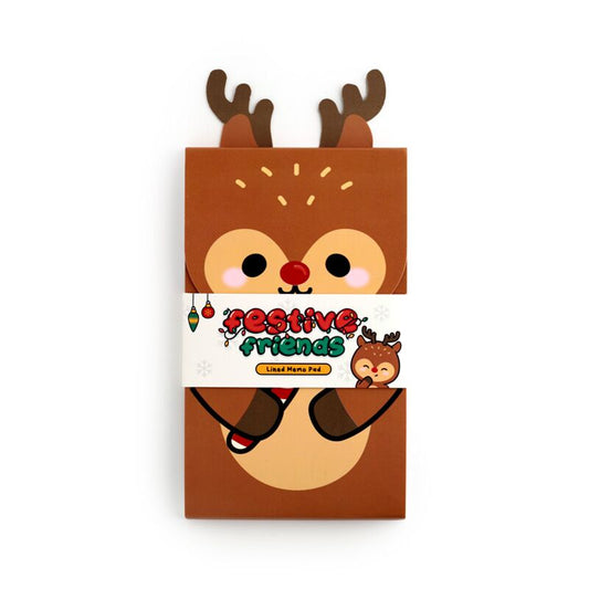 Christmas Festive Friends Flip Open Shaped Memo Pad - Rudolph - Note and Nib