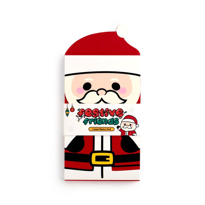 Christmas Festive Friends Flip Open Shaped Memo Pad - Santa - Note and Nib