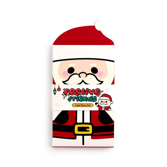 Christmas Festive Friends Flip Open Shaped Memo Pad - Santa - Note and Nib