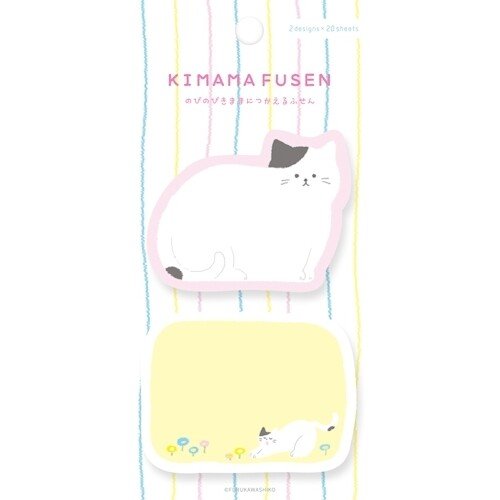 Furukawa Shiko Sticky Notes - Kimama Fusen - Spot Cat - Note and Nib