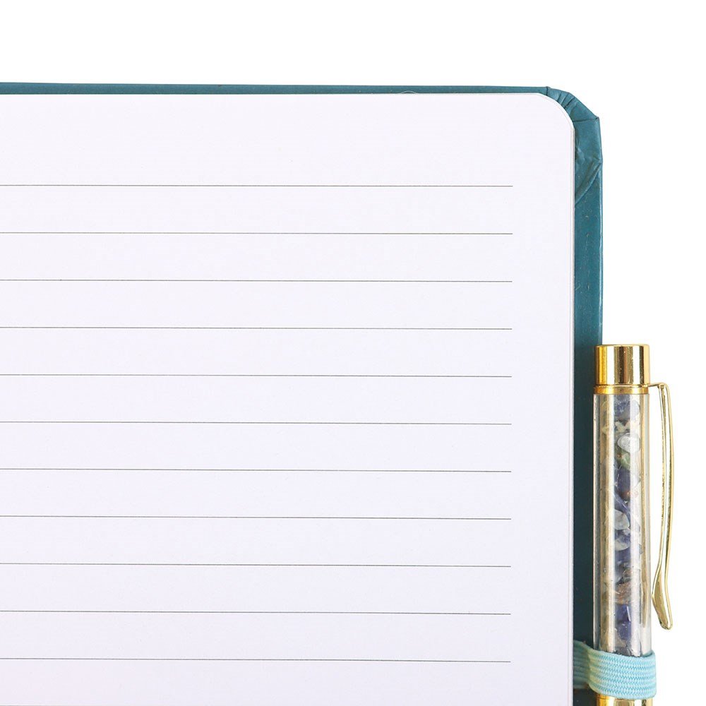 Hand of Hamsa A5 Notebook with Crystal Chip Pen - Note and Nib