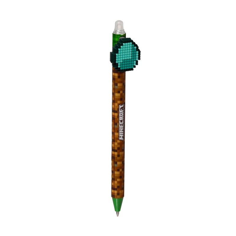 Inkredible Erasable Pen with Minecraft Tools Silicone Topper - Note and Nib