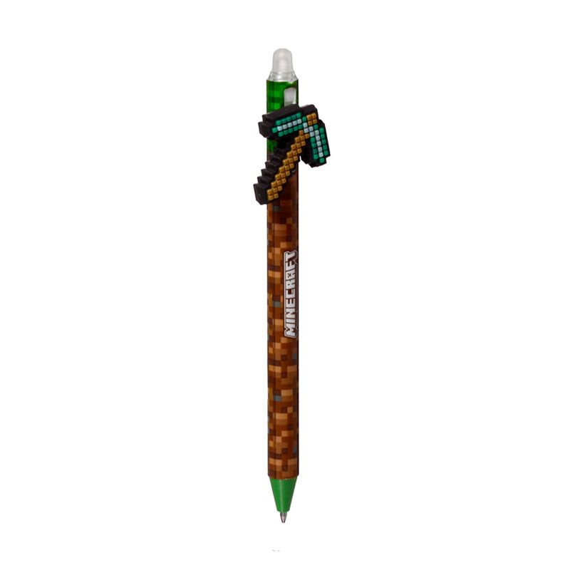 Inkredible Erasable Pen with Minecraft Tools Silicone Topper - Note and Nib