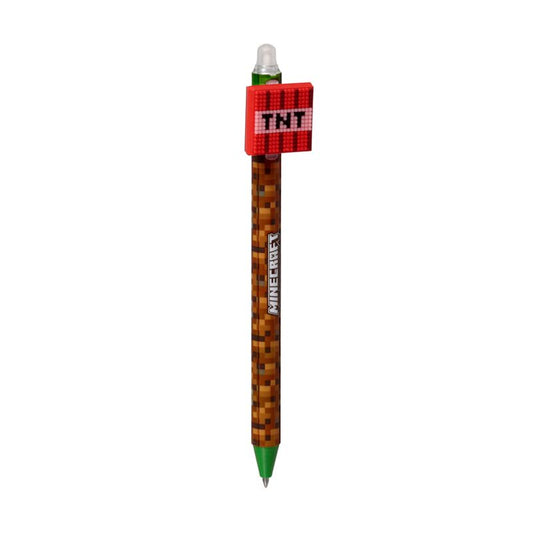 Inkredible Erasable Pen with Minecraft Tools Silicone Topper - Note and Nib