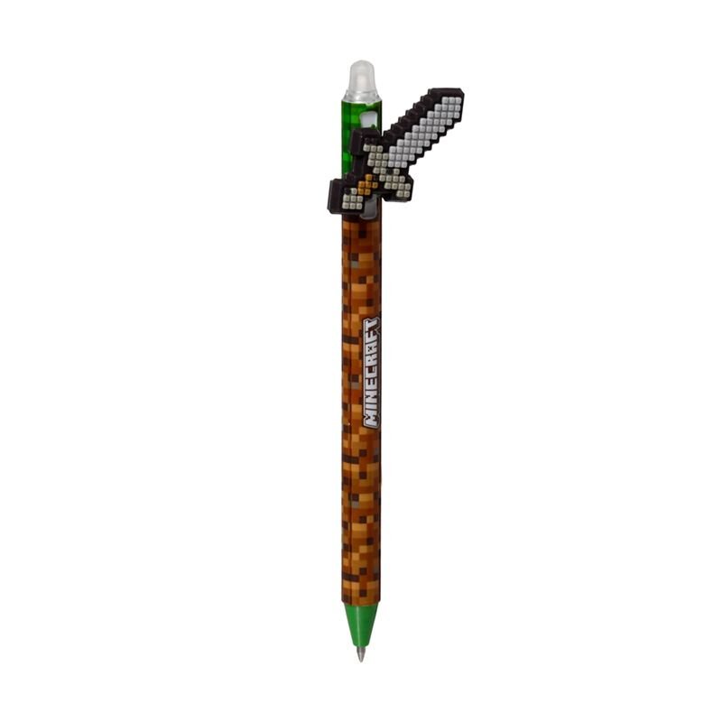Inkredible Erasable Pen with Minecraft Tools Silicone Topper - Note and Nib