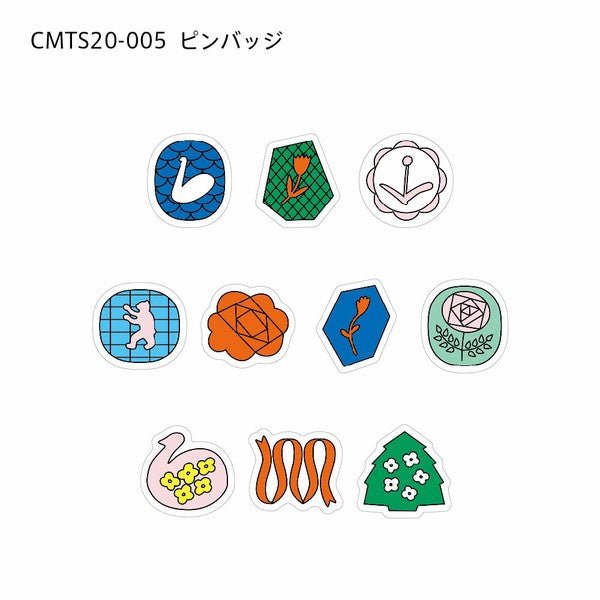 KINGJIM SODA Washi Tape - Pin badge (20mm) - Note and Nib