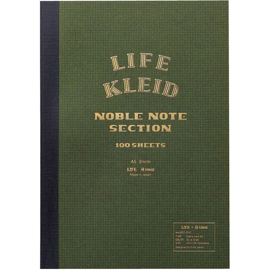 Kleid x Life Noble Notebook, 2mm Grid Paper, A5 - Note and Nib