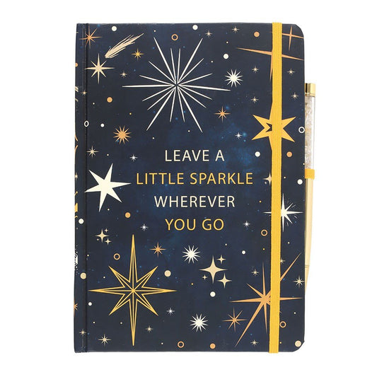 Leave A Little Sparkle A5 Notebook with Citrine Pen - Note and Nib