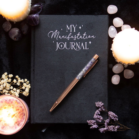Manifestation Journal with Amethyst Pen - Note and Nib