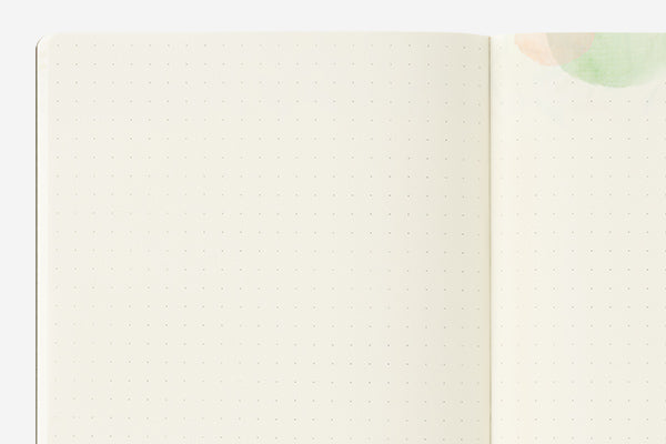 Midori Yuru Log Notebook B6 Watercolour – Dot grid page close-up