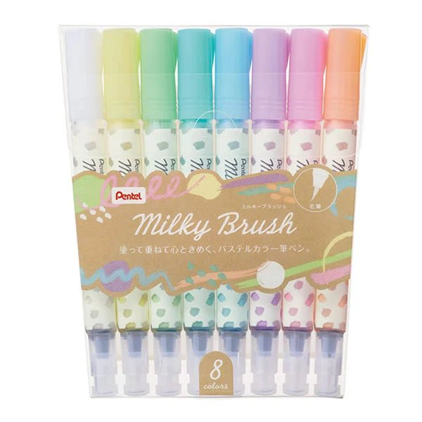 Pentel Pastel Milky colours brush pen - Note and Nib