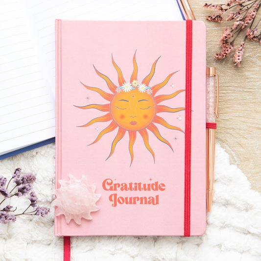 The Sun Gratitude Journal with Rose Quartz Pen - Note and Nib