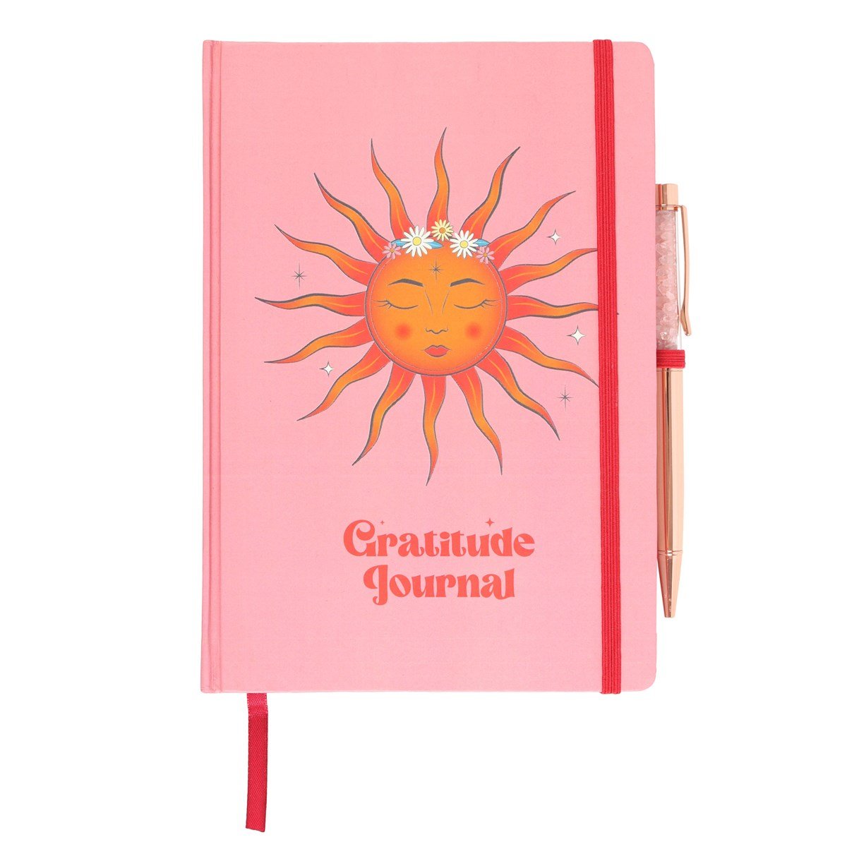 The Sun Gratitude Journal with Rose Quartz Pen - Note and Nib