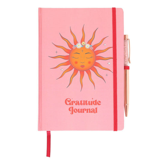 The Sun Gratitude Journal with Rose Quartz Pen - Note and Nib