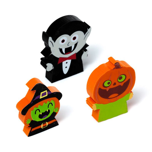 Witch, Vampire & Pumpkin 3 Piece Eraser Set - Note and Nib
