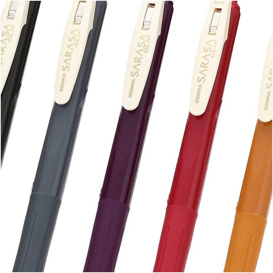 Zebra Sarasa Clip Vintage Colour Gel Ink Pens - 5 Colours 0.5mm JJ15 - 5C - VI2 - N - Note and Nib