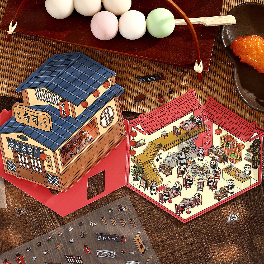 BGM Diorama 2.5D Miniaturzimmer-Sticker-Set
