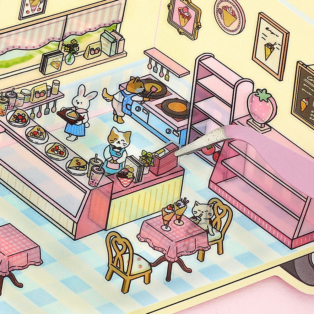 BGM Diorama 2.5D Miniaturzimmer-Sticker-Set