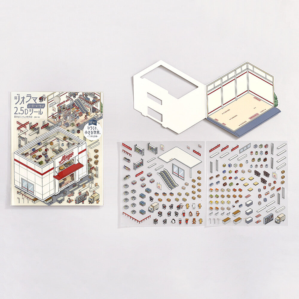 BGM Diorama 2.5D Miniaturzimmer-Sticker-Set
