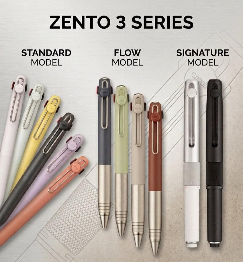 Uniball ZENTO 3 Colour Ballpoint Pen - Standard Model