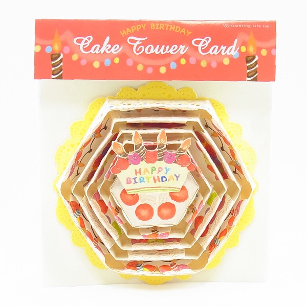 Cake Tower Card Happy Birthday