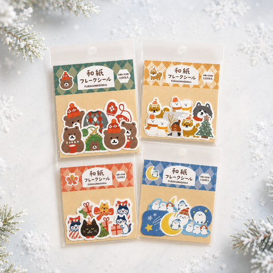 Furukawashiko Washi flake stickers - Winter Collection