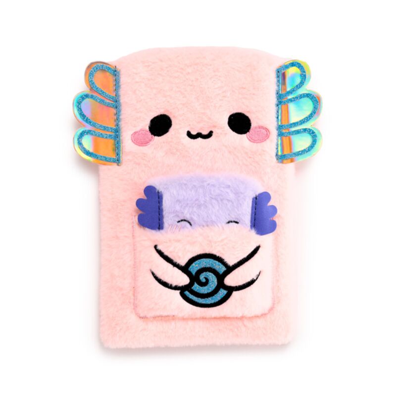 Adoramals Maddie the Axolotl Plush Notebook with Pouch & Mini Notebook