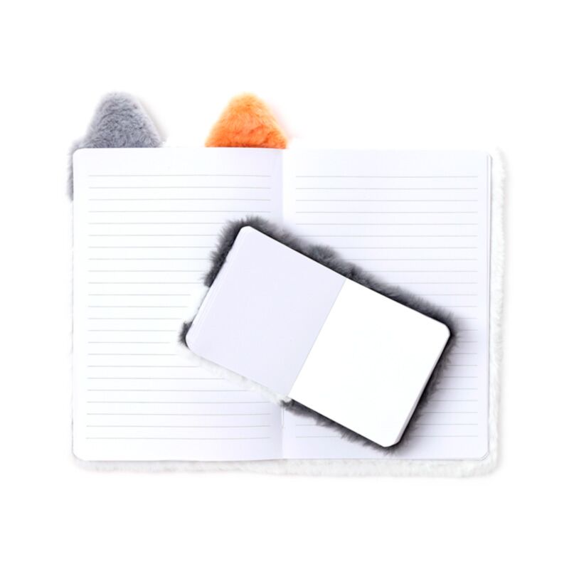 Adoramals Lola the Cat Plush Notebook with Pouch & Mini Notebook