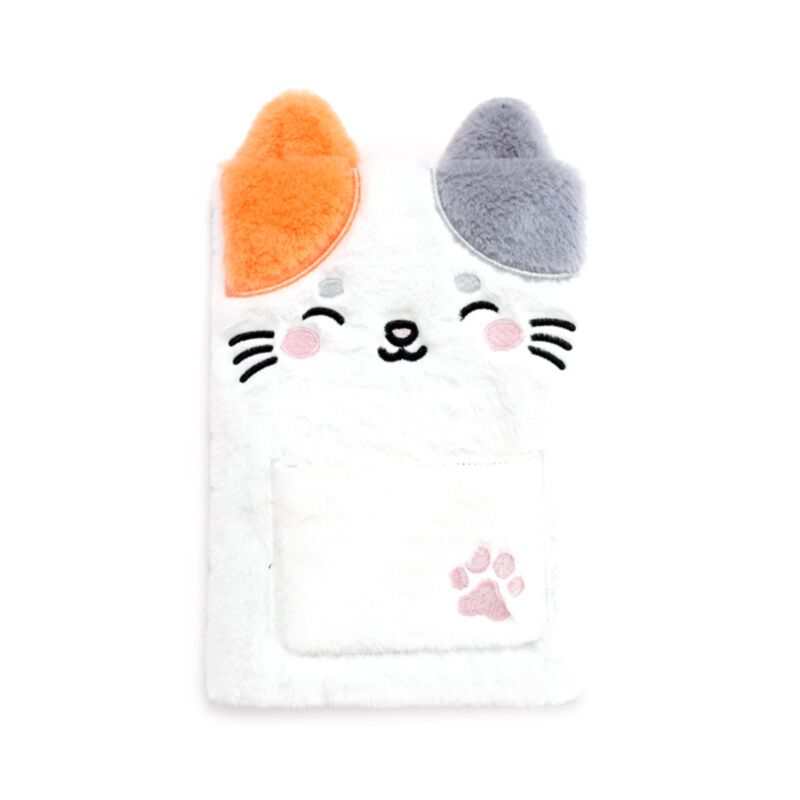 Adoramals Lola the Cat Plush Notebook with Pouch & Mini Notebook