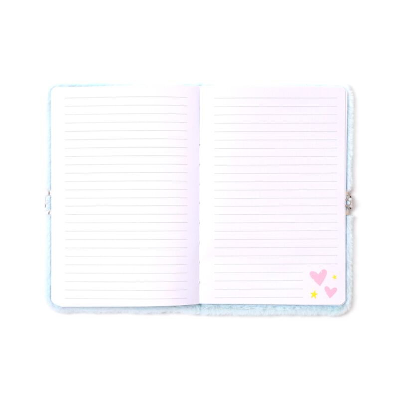 Unicorn Magic Plush Lockable Notebook with Padlock & Key