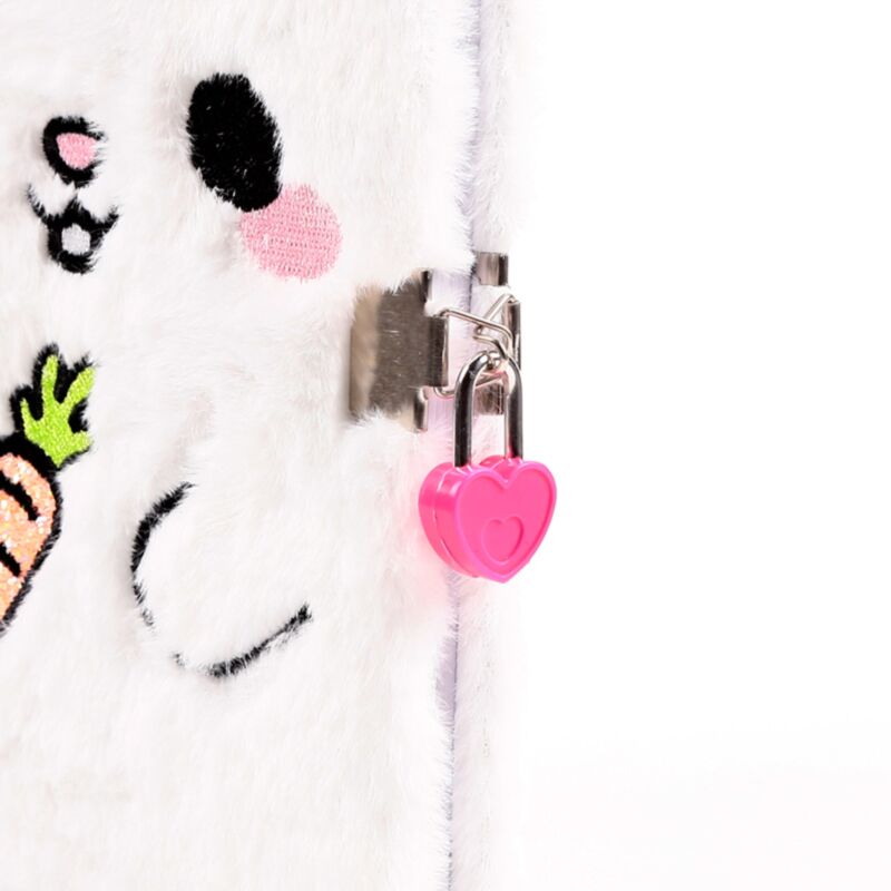 Adoramals Frances the Rabbit Plush Lockable Notebook with Padlock & Key