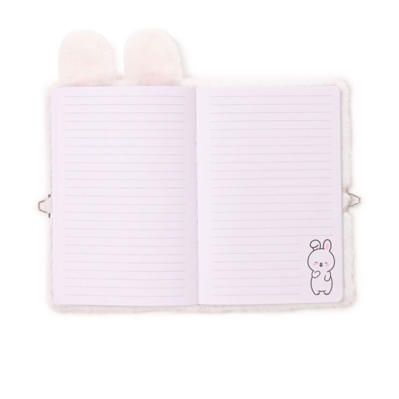 Adoramals Frances the Rabbit Plush Lockable Notebook with Padlock & Key