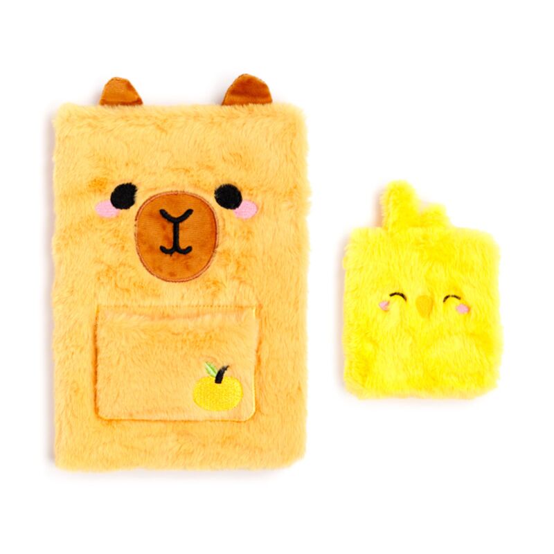 Capybara Plush Notebook with Pouch & Mini Notebook