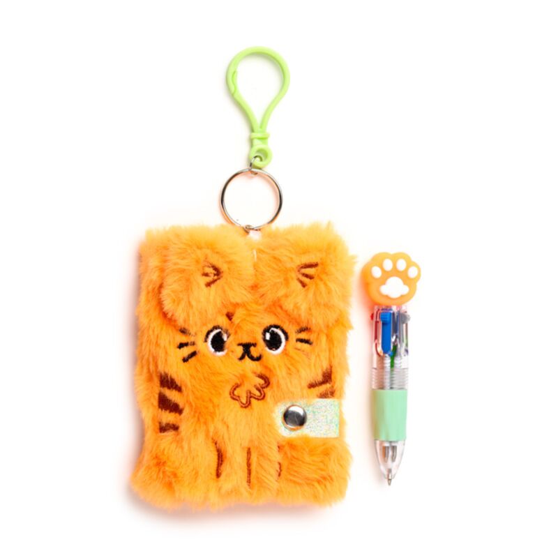 Beans & Co Cat Plush A7 Mini Notepad & Multi Colour Pen (4 Colours)
