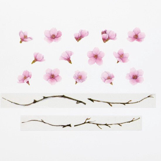 bande Washi Tape Masking Roll Sticker Kawazu cherry blossoms - Note and Nib