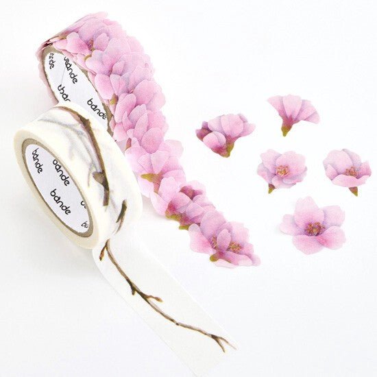 bande Washi Tape Masking Roll Sticker Kawazu cherry blossoms - Note and Nib