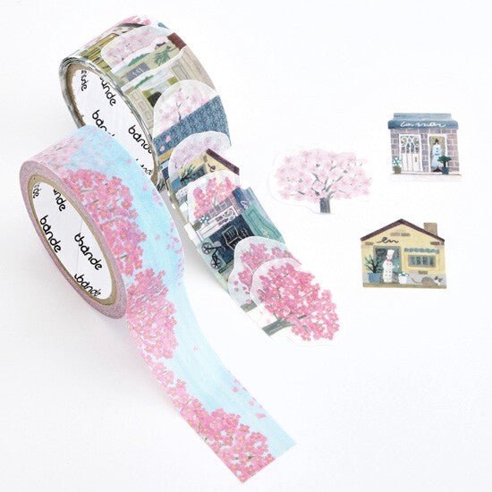 bande Washi Tape Masking Roll Sticker Sakura no Sanpodo - Note and Nib