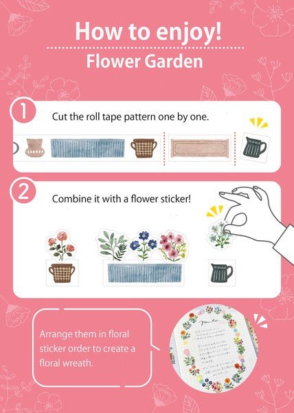bande Washi Tape Roll Sticker Flower Garden - Note and Nib