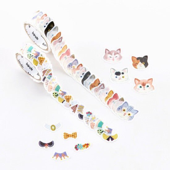 bande Washi Tape Roll Sticker Okegae Cat - Note and Nib