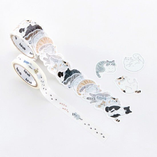 bande Washi Tape Roll Sticker Yuru Neko Sanpo - Note and Nib