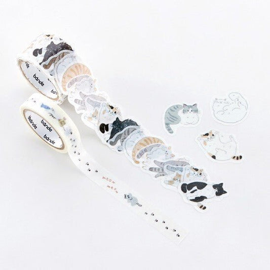 bande Washi Tape Roll Sticker Yuru Neko Sanpo - Note and Nib