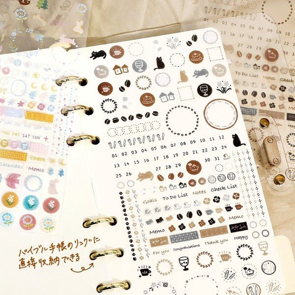 BGM Planner Stickers Sheet sticker 6 - types - Note and Nib