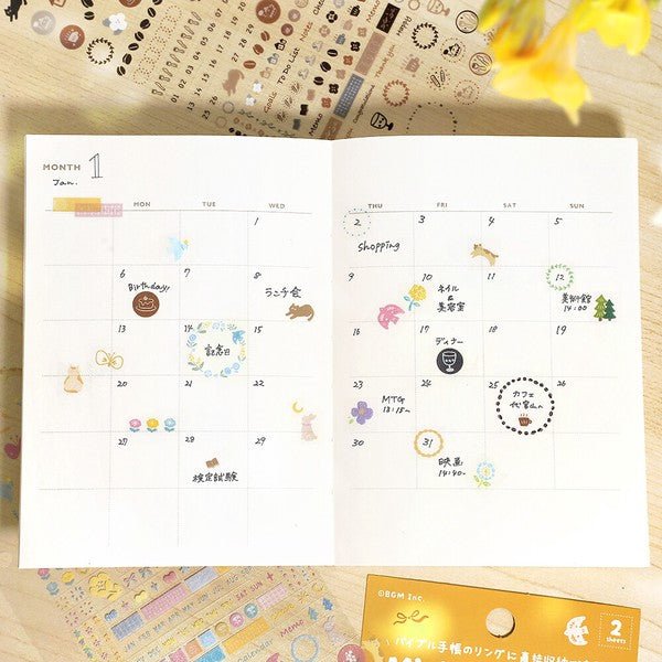BGM Planner Stickers Sheet sticker 6 - types - Note and Nib