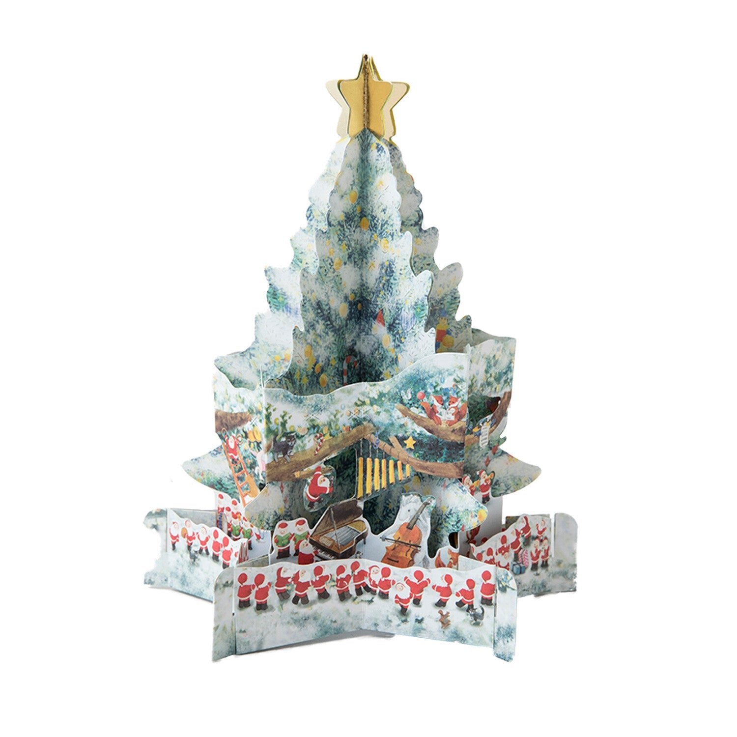 Christmas Greeting Card Forest Music Band - Note and Nib